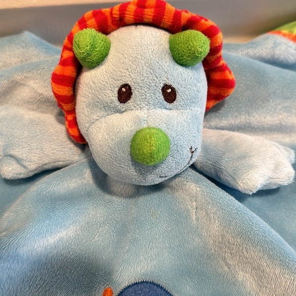 Mary Meyer Baby Dinosaur Blue Security Blanket Lovey 16" Soft Plush Velour Satin - Picture 8 of 8